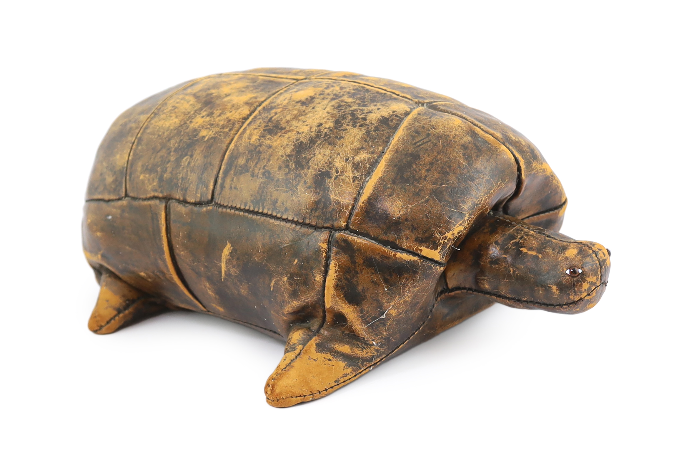 Omersa for Liberty & Co., a brown leather model of a tortoise